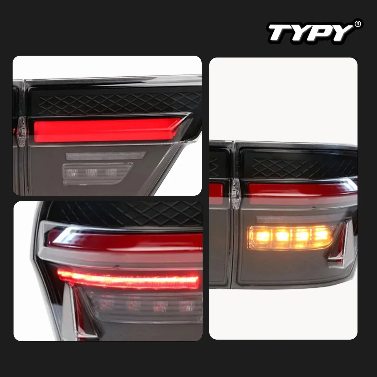 TYPY for JEEP Grand Cherokee Taillight Assemblies with LED Rear Lights Running Lights Turn Signals Plug and Play 2011-2013