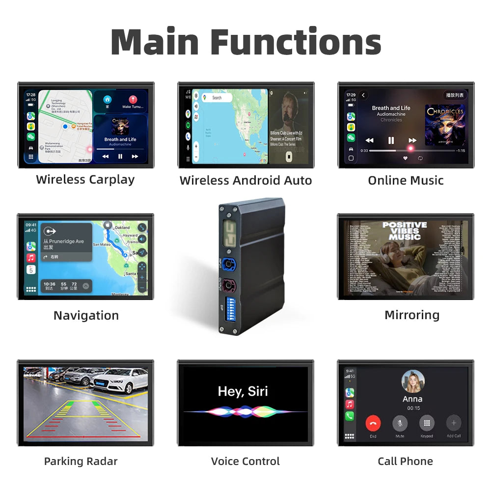 Binarytek BNR-20ESSI kabelloser CarPlay- und Android-Auto-Adapter für Lexus ES (2018–2020)