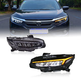 RSJ RGB LED-Scheinwerfer für Honda Civic 2016-2021 – Dynamisches Tagfahrlicht, Startanimation & sequenzielle Blinker