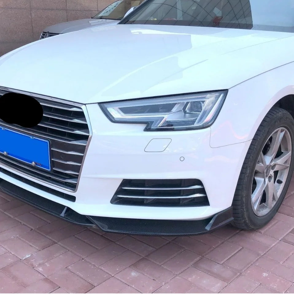 Carbon Fiber Style Front Bumper Lip for Audi A4 / S4 B9 (2017–2019)