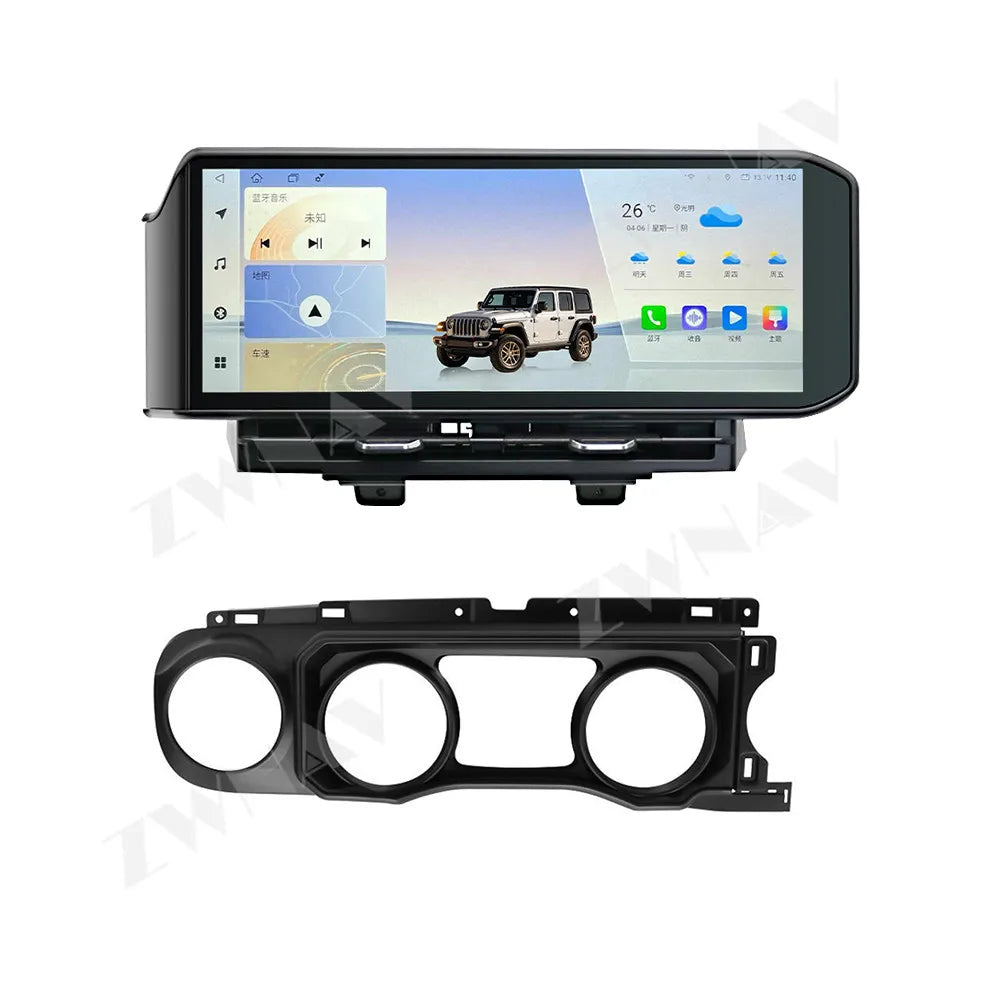 ZWNAV 15.0 Screen Stereo for Jeep Wrangler 2018-2022 Android Car Radio Head Unit Auto Digital Meter Cluster Dashboard Carplay