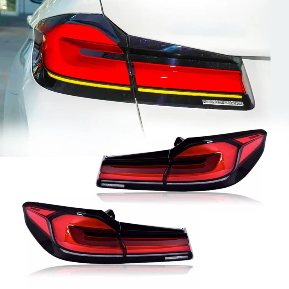Factory New LED Tail Lights for BMW 5 Series 2018-2020 Styling Rear Lamps Assembly Red Lens 12V Voltage Compatible with G30 G38