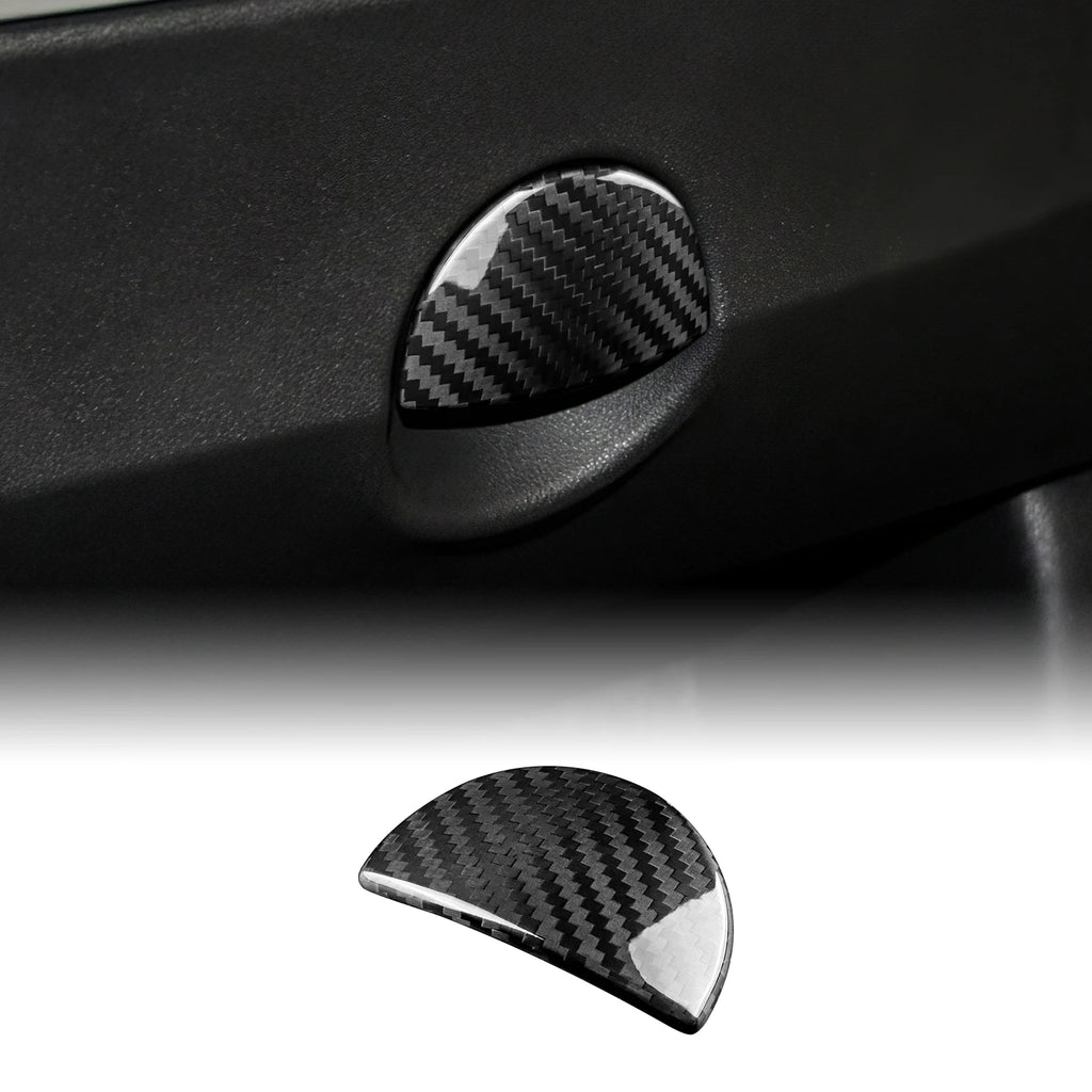 Real Carbon Fiber Glovebox Button Cover for Fiat 500 &amp; Abarth 595 (2011–2023)