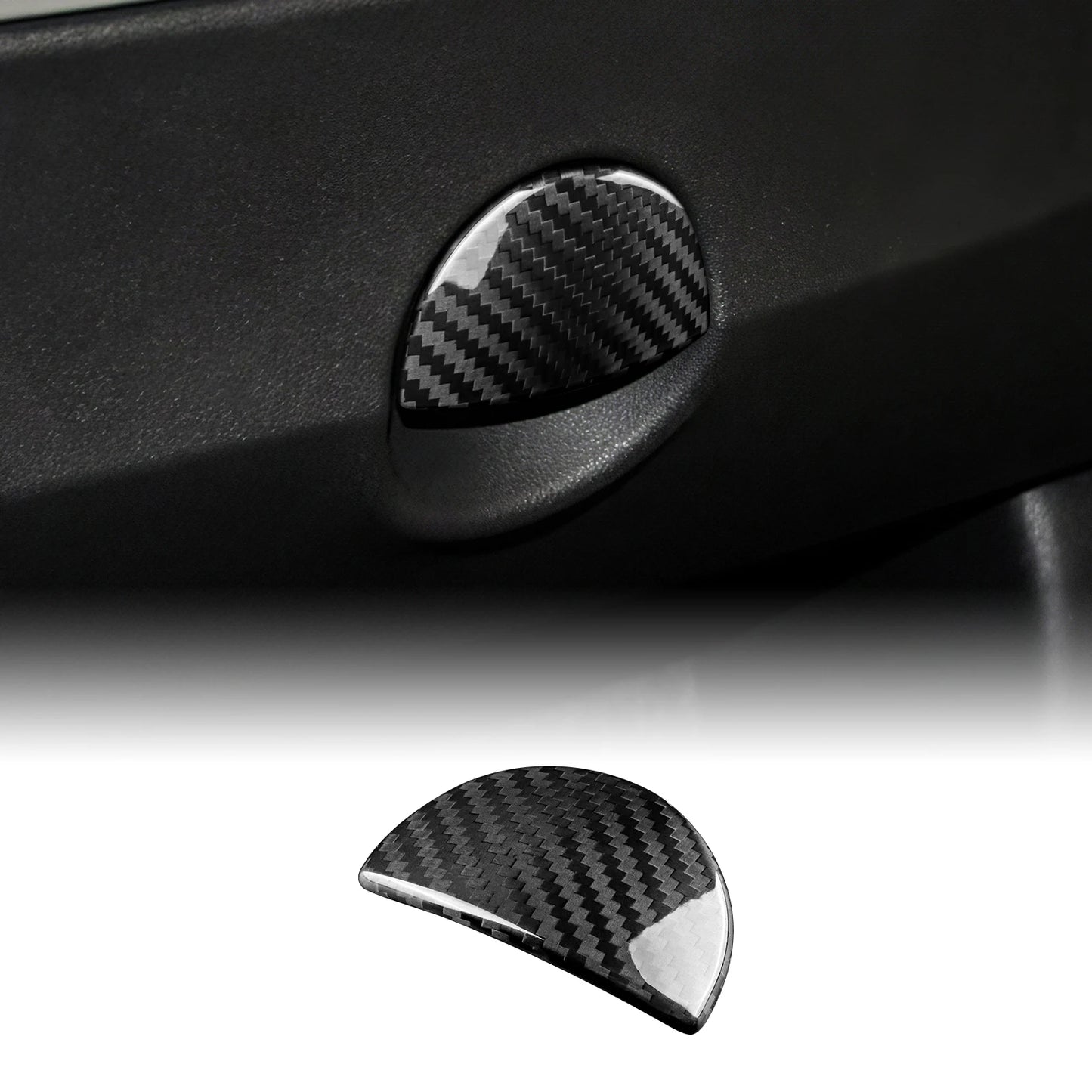 Real Carbon Fiber Glovebox Button Cover for Fiat 500 &amp; Abarth 595 (2011–2023)