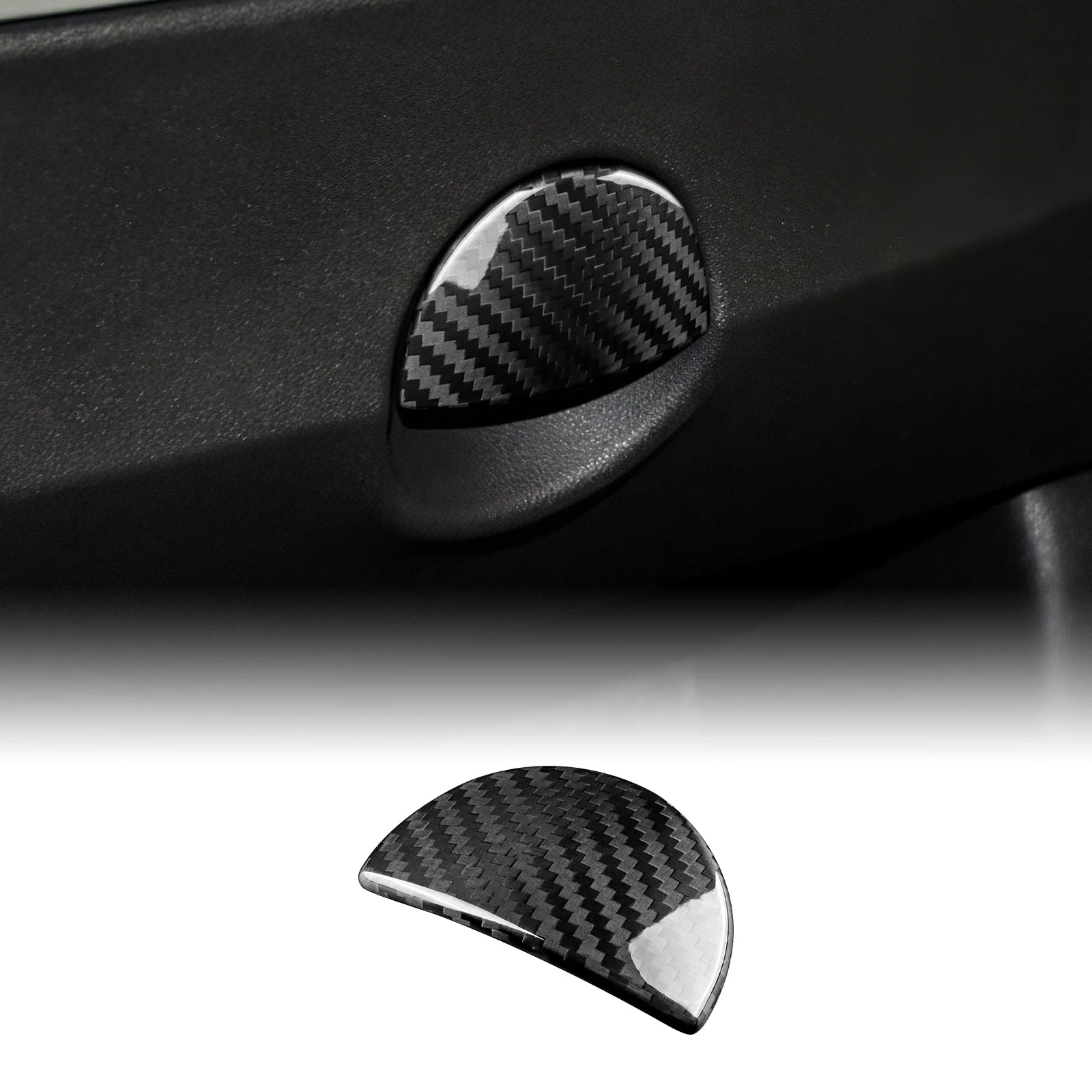 Real Carbon Fiber Glovebox Button Cover for Fiat 500 &amp; Abarth 595 (2011–2023)
