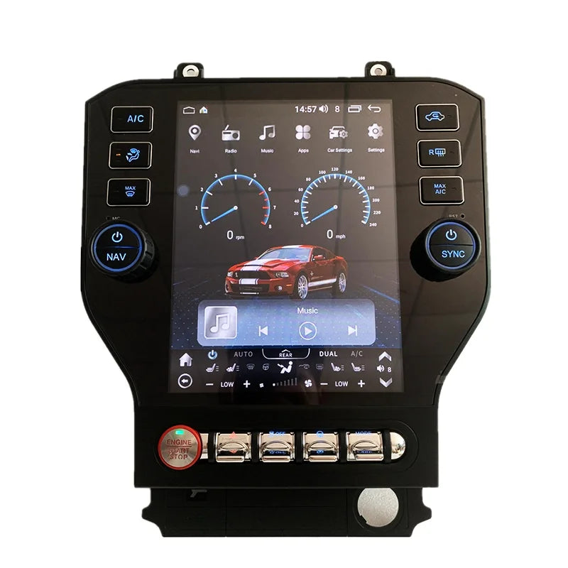 Tesla Style Android Stereo for Ford Mustang GT &amp; Shelby 2015-2023 – Wireless CarPlay, Android Auto &amp; GPS Navigation