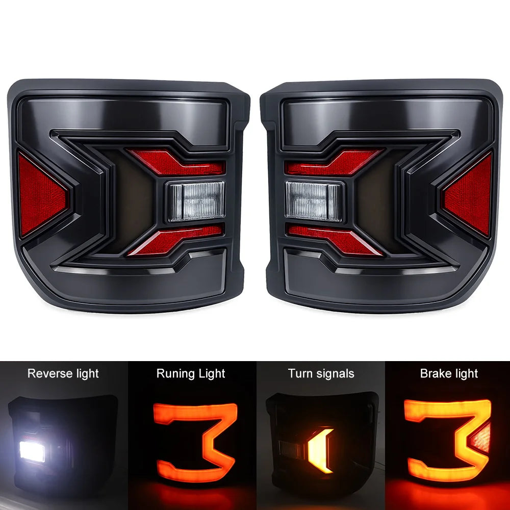 EU Version Flush Mount LED Tail Lights for Jeep Gladiator JT 2020-2024 – Rear Brake, Reverse & Turn Signal Lamps