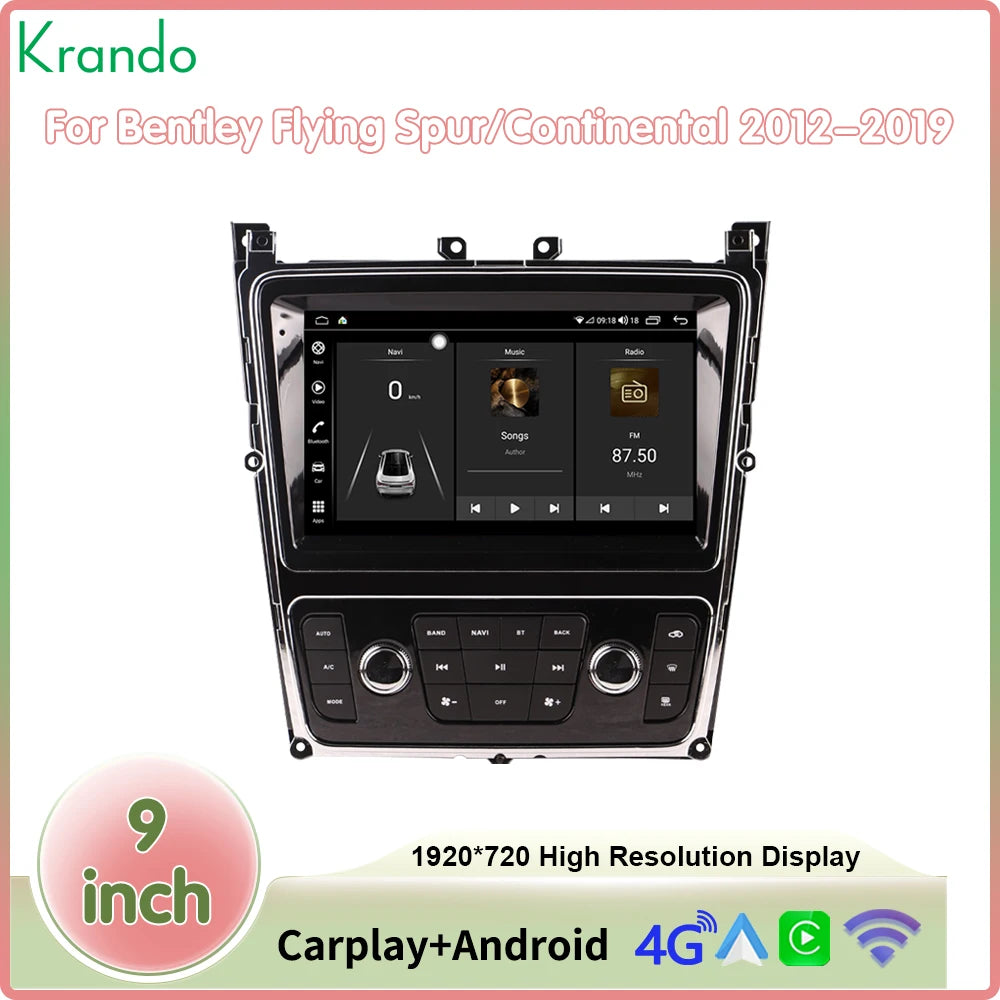 9" Android 13 Car Navigation System for Bentley Flying Spur &amp; Continental (2012–2019) | Wireless CarPlay, Android Auto &amp; 4G