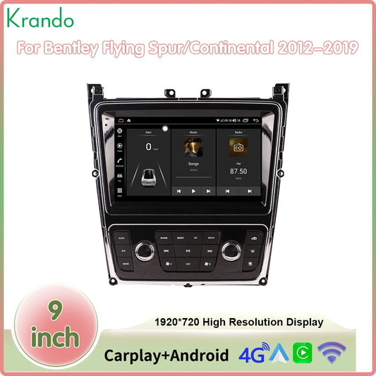 9" Android 13 Car Navigation System for Bentley Flying Spur &amp; Continental (2012–2019) | Wireless CarPlay, Android Auto &amp; 4G
