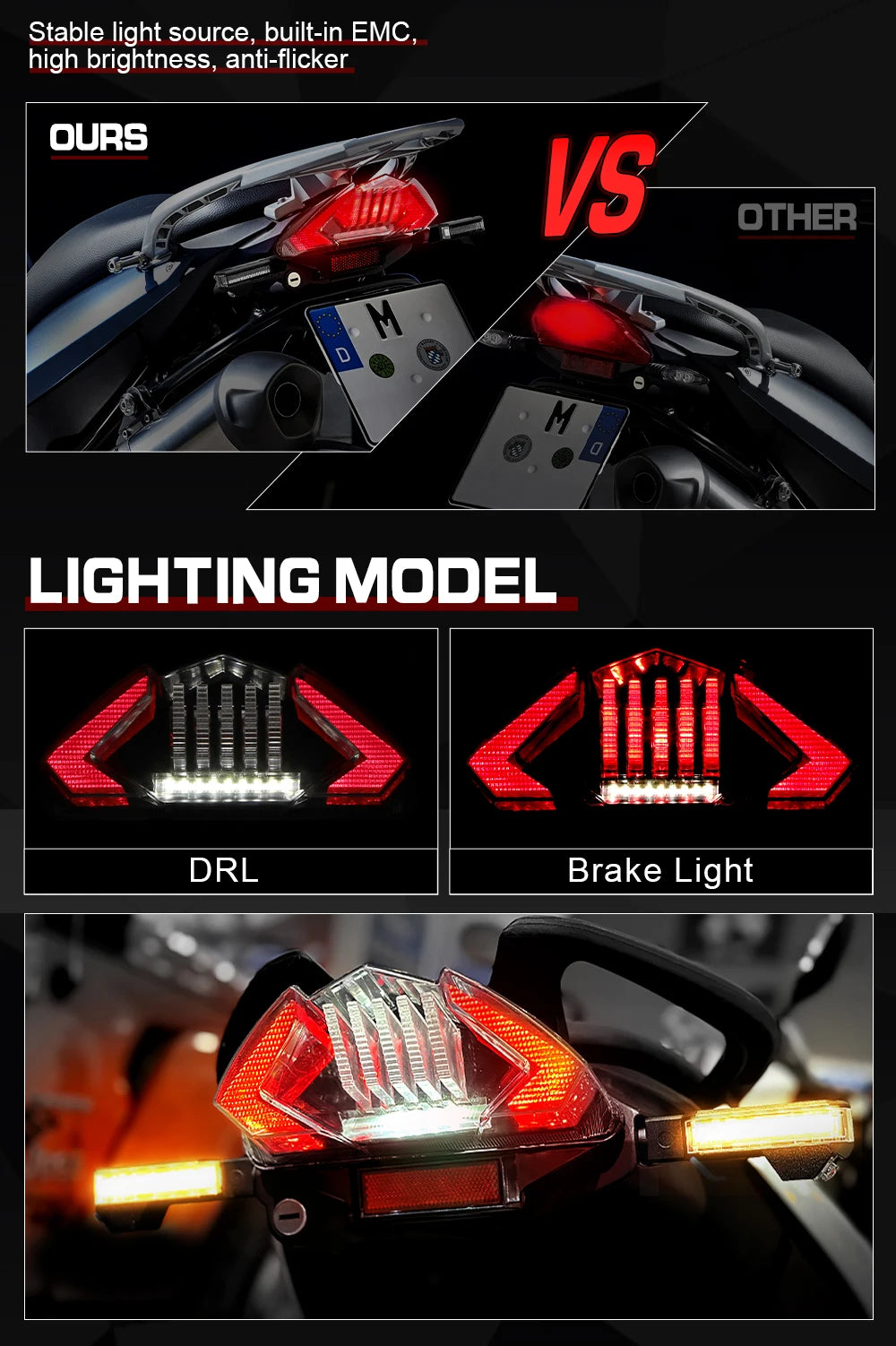 LED Motorcycle Tail Light for BMW F650GS, F800 &amp; R1200GS Adventure