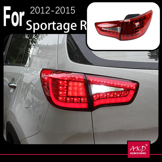 LED Tail Lights for Kia Sportage R (2012–2015) – DRL, Sequential Turn Signal & Brake Lights | 12V Rear Lamp Set