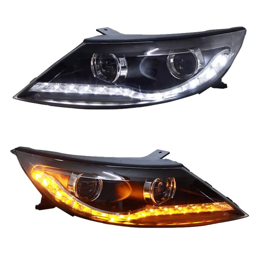 YU GUANG for Kia Sportage LED Headlights 2010 2014 Upgrade Head Light Front Lamp Daying Running Lights Projector Headlight