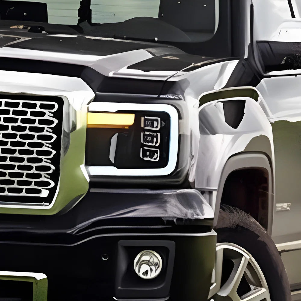 LED Projector Headlights for GMC Sierra 2007-2013 – Plug & Play Upgrade with Start-Up Animation