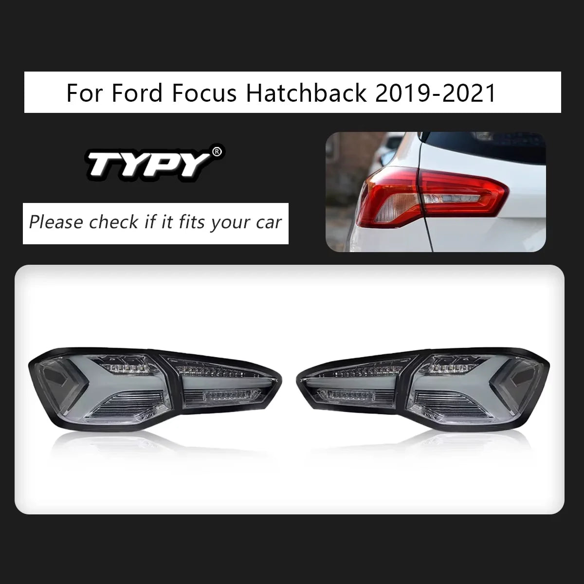 LED Tail Lights for Ford Focus Hatchback 2019-2021 – Premium Rear Lamp Upgrade