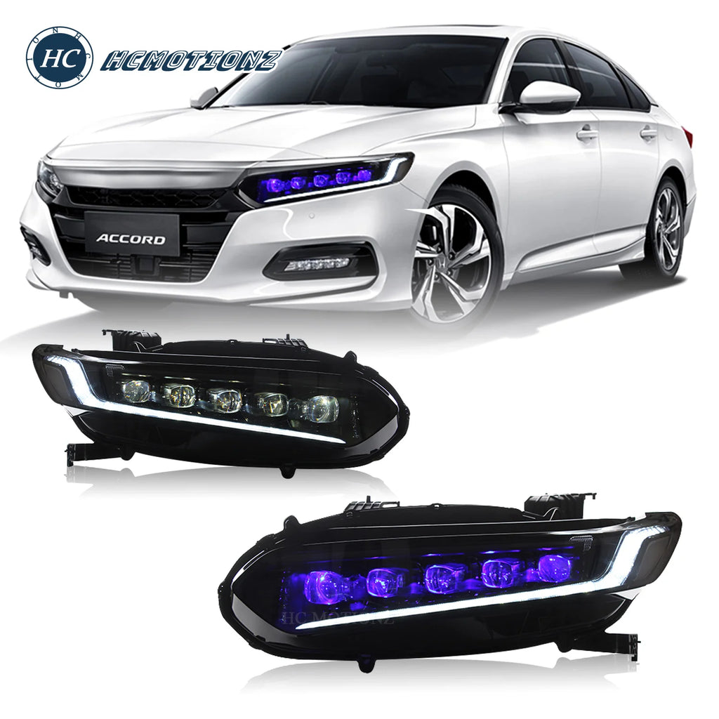 HCMOTIONZ Full LED Headlights for Honda Accord 10th Gen 2018-2022 – Sequential Turn Signals & Dynamic DRL