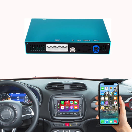 Portable Wireless CarPlay &amp; Android Auto Smart Box for Jeep Renegade 2013-2018 – Plug & Play MMI Interface