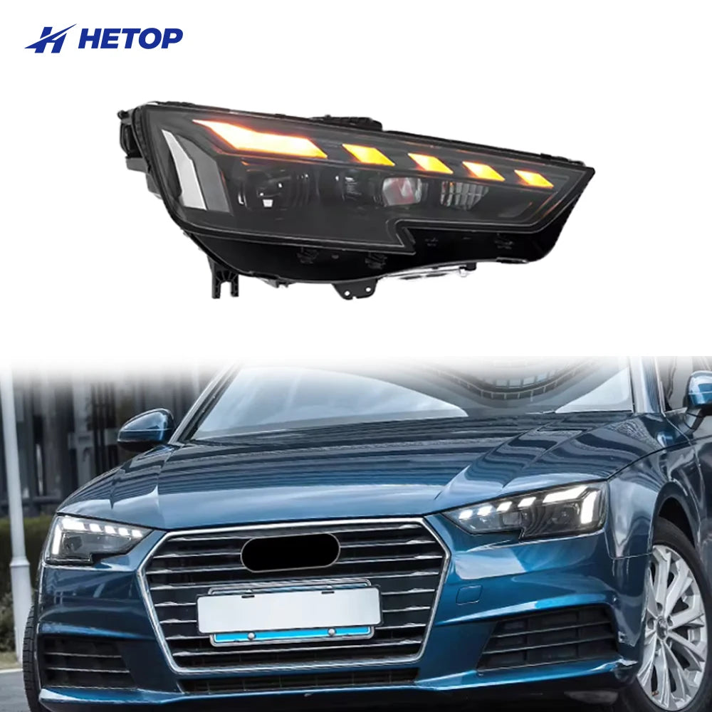 LED Matrix Headlights with Angel Eye DRL for Audi A4 (2017-2019)
