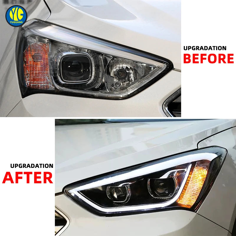 YU GUANG for Hyundai IX45 Santafe Grand 2013 2016 Auto Parts LED Head Light Headlights Upgrade LED Eyes Headlamp Projectors