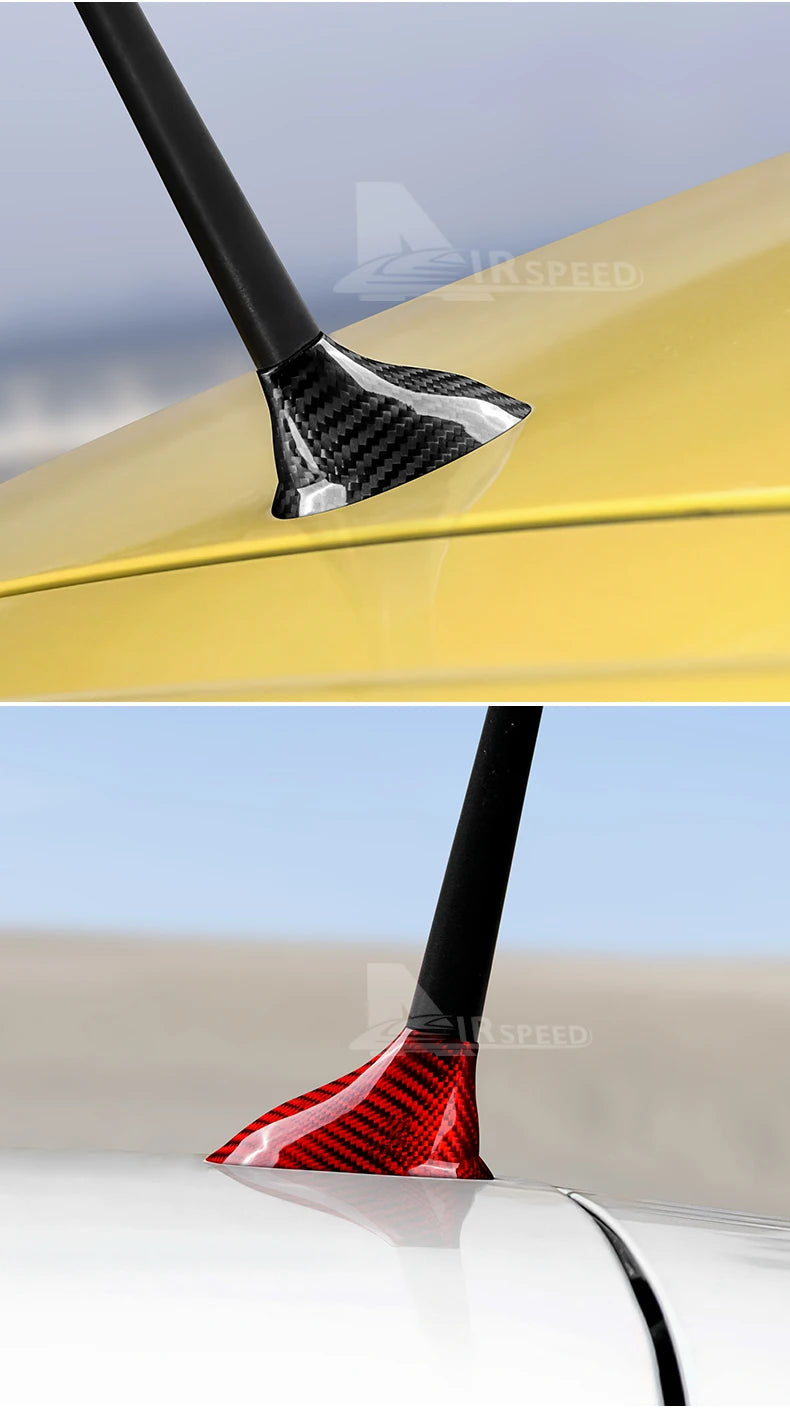 Real Carbon Fiber Shark Fin Antenna Cover for Fiat 500 &amp; Abarth 595 (2012–2023)