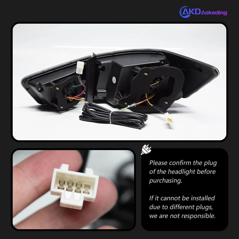 For 09-13 Forte Tail Light Assembly Modified LED Running Lights Brake Lights Flowing Turn Signals 30W