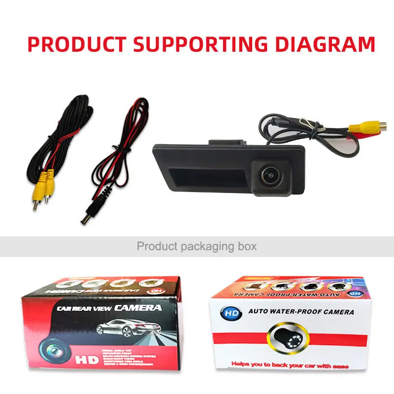 HD Rear View Mirror Camera for Audi A3 / A4 / Q3 / Q5 &amp; VW Passat B6 / Tiguan – Waterproof Backup Camera