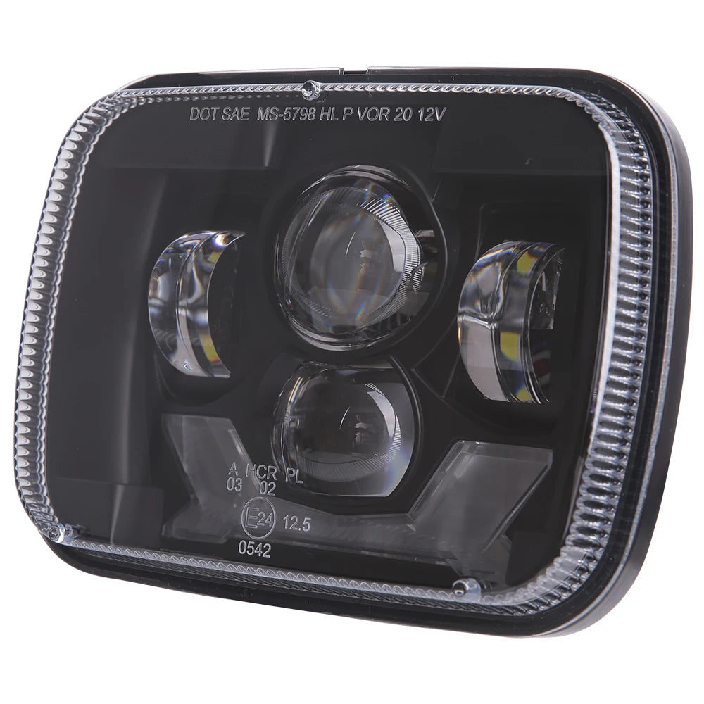 5x7 Inch Right-Hand Drive LED Headlight for Jeep Cherokee XJ, Wrangler YJ &amp; Comanche MJ – With DRL & Turn Signal