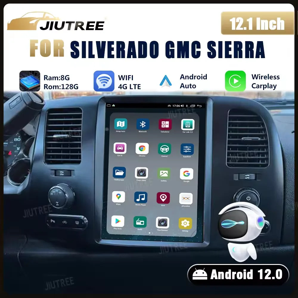 Android Car Multimedia Player for Chevrolet Tahoe, Suburban, Silverado, GMC Yukon, Sierra & Acadia 2007-2013 – GPS Navigation, CarPlay & Android Auto