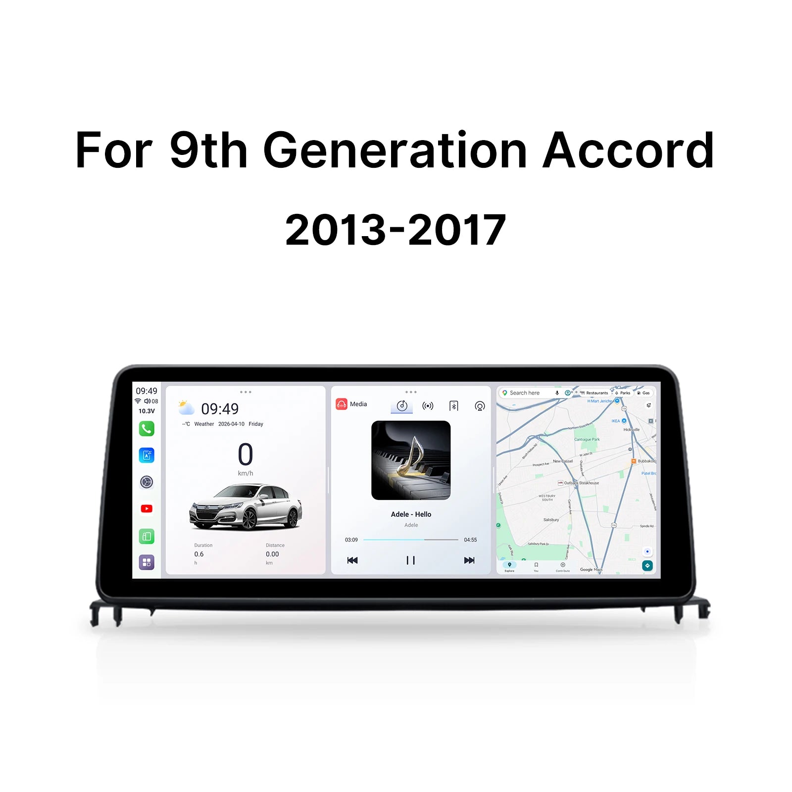 Youducar 12.3" Android Car Stereo for Honda Accord 9th Gen 2013-2017 – Wireless CarPlay, Android Auto & GPS Navigation