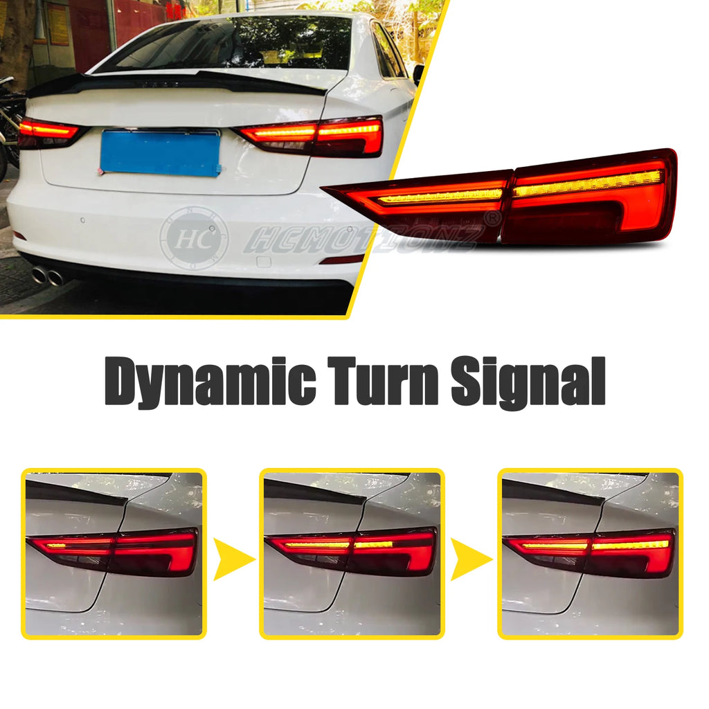 HCMOTIONZ LED Taillights for Audi A3 / S3 (2014–2019) – Dynamic Sequential Indicators