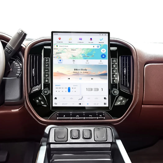 Tesla-Style Android Car Radio with Wireless CarPlay for GMC Sierra & Chevrolet Silverado (2014-2019)