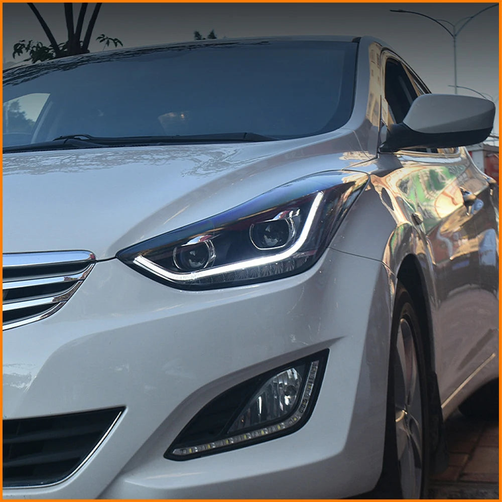 Car Light for Hyundai Elantra V Langdong 2012-2016 LED Auto Headlight Assembly Upgrade High Configure Design Bifocal Lens Lamp