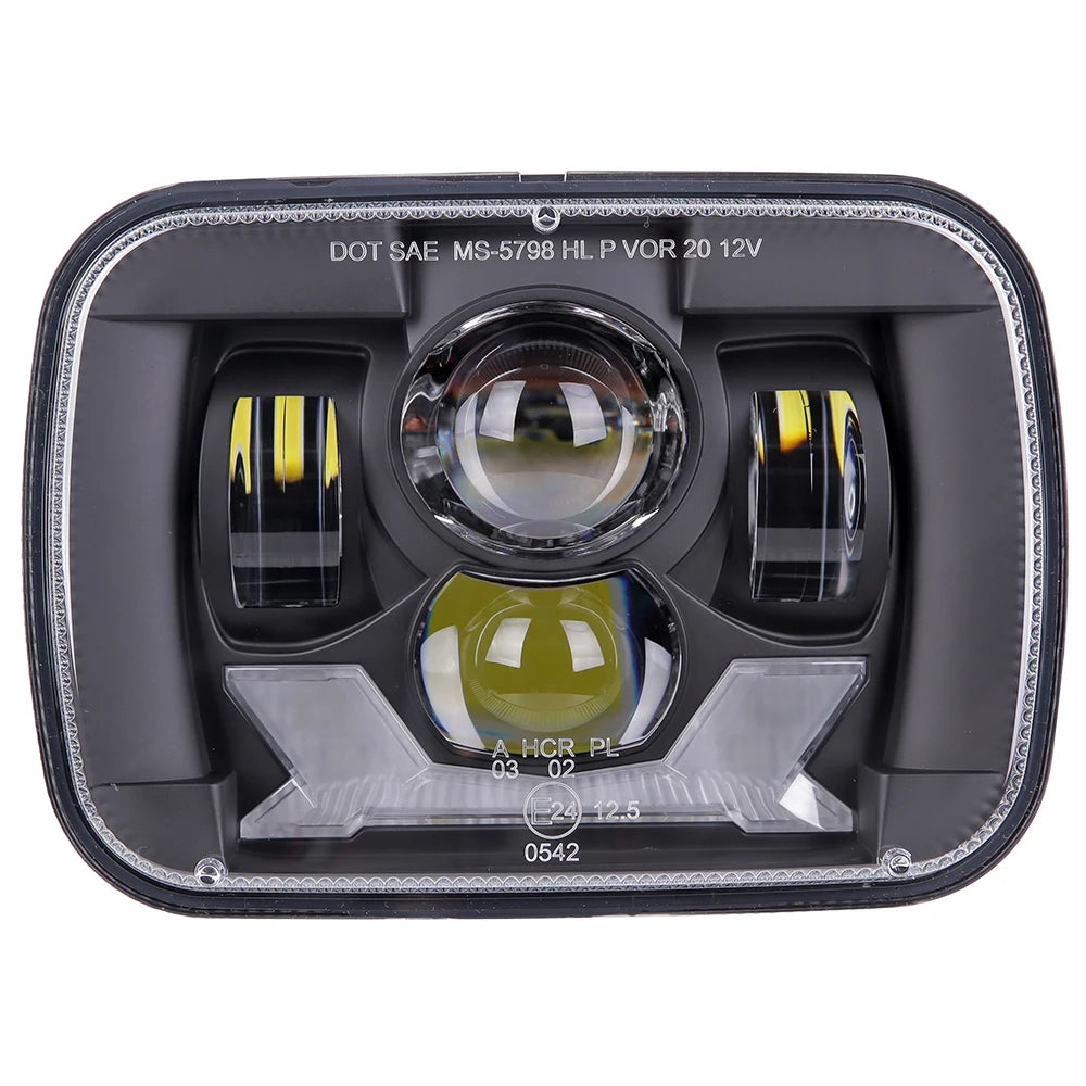5x7 Inch Right-Hand Drive LED Headlight for Jeep Cherokee XJ, Wrangler YJ &amp; Comanche MJ – With DRL & Turn Signal