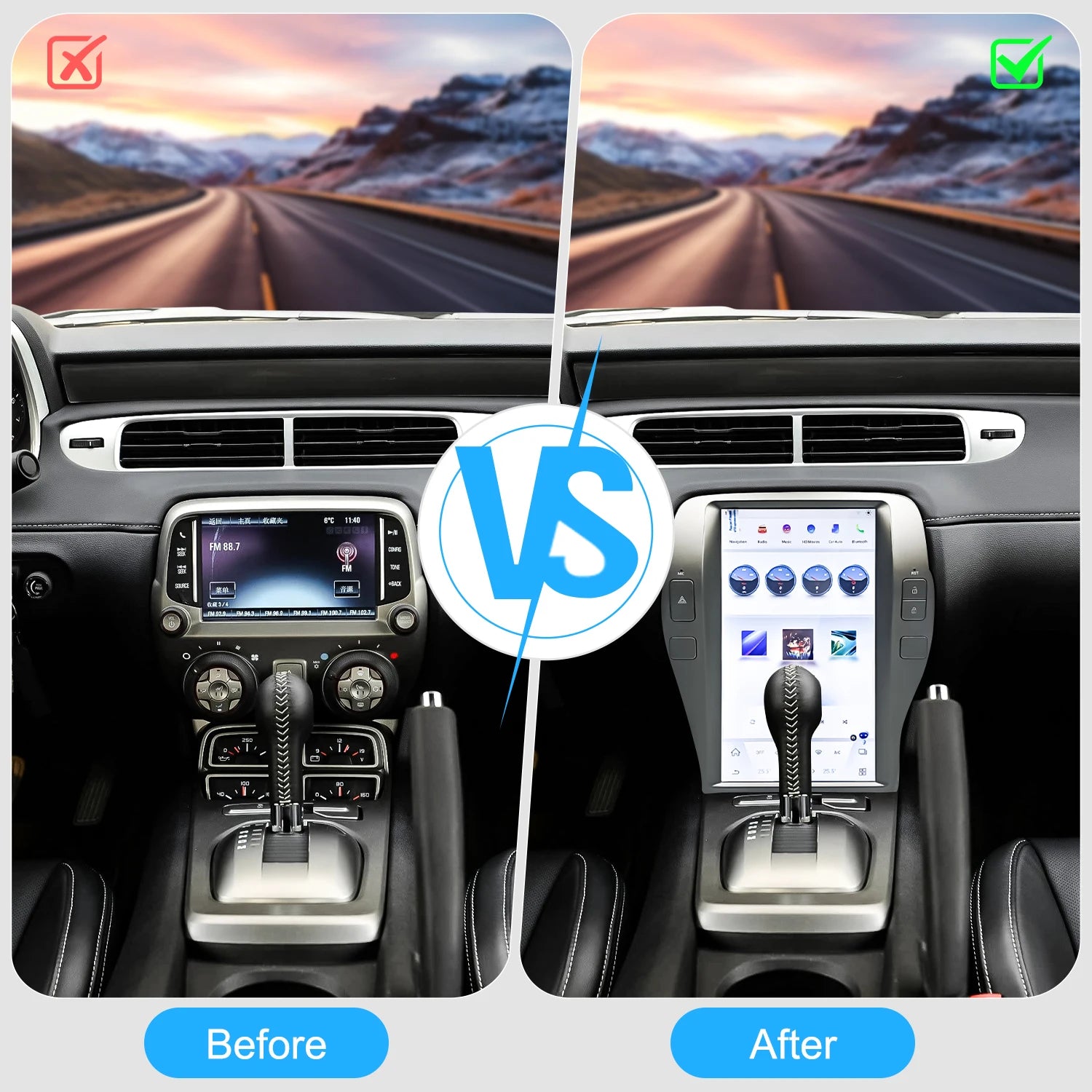 Navihua for Chevrolet Camaro 2011-2015 Car Upgrade 12.1inch Vertical Screen Android Car Radio Multimedia Carplay GPS Navigation