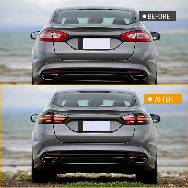 LED Tail Lights for Ford Fusion & Mondeo 2013-2016 – Smoked Rear Lamps with Startup Animation