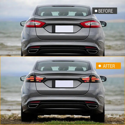 LED Tail Lights for Ford Fusion & Mondeo 2013-2016 – Smoked Rear Lamps with Startup Animation