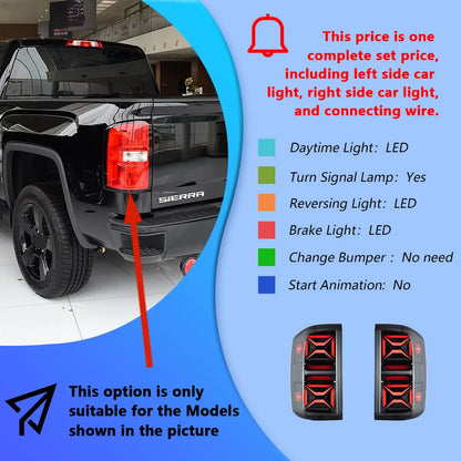 LED Tail Lights for GMC Sierra 2014-2018 – Plug & Play Rear Light Upgrade