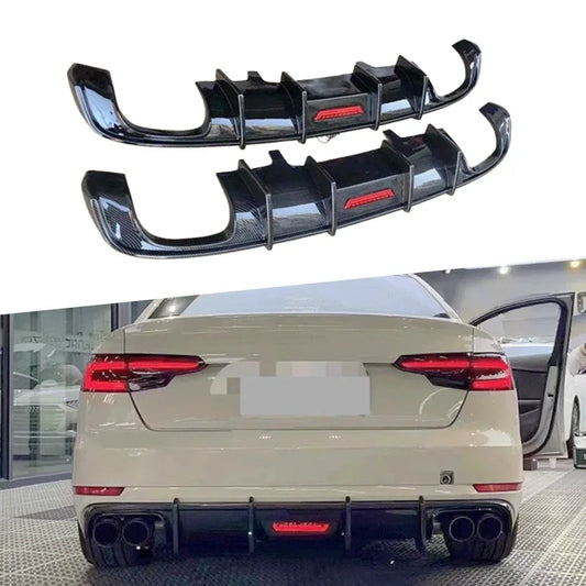 Rear Bumper Diffuser with LED for Audi A4 / S4 B9 (2017–2019)