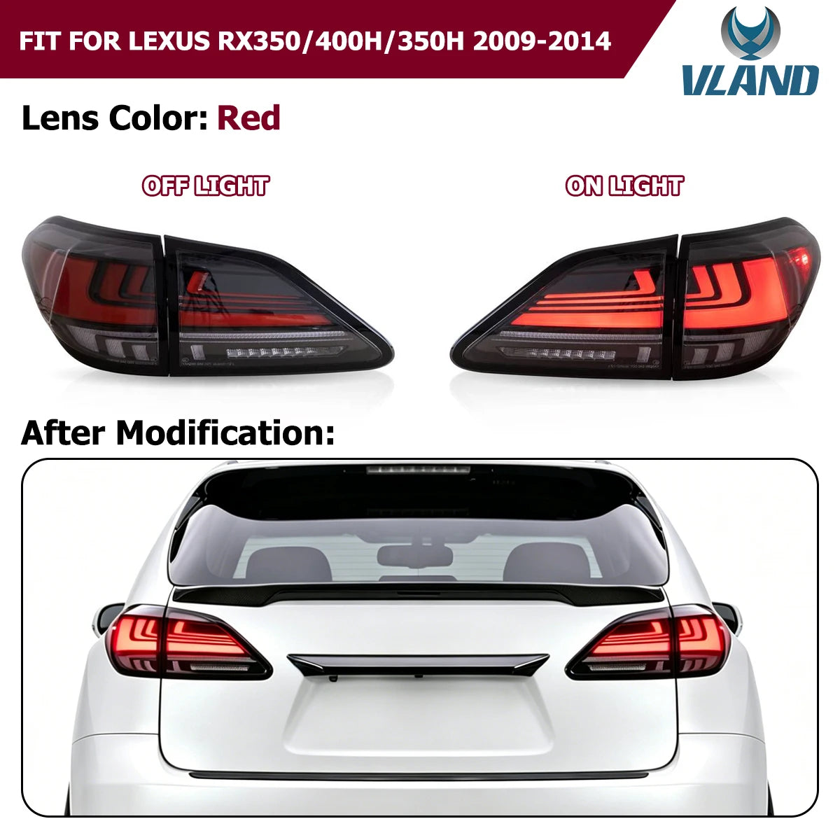 LED-achterlichten voor Lexus RX350 / RX400h / RX450h (2009–2014) – sequentiële richtingaanwijzer