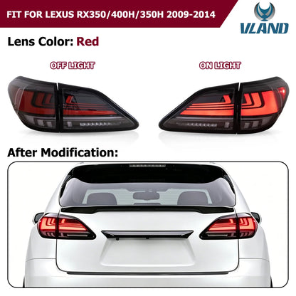 LED-achterlichten voor Lexus RX350 / RX400h / RX450h (2009–2014) – sequentiële richtingaanwijzer