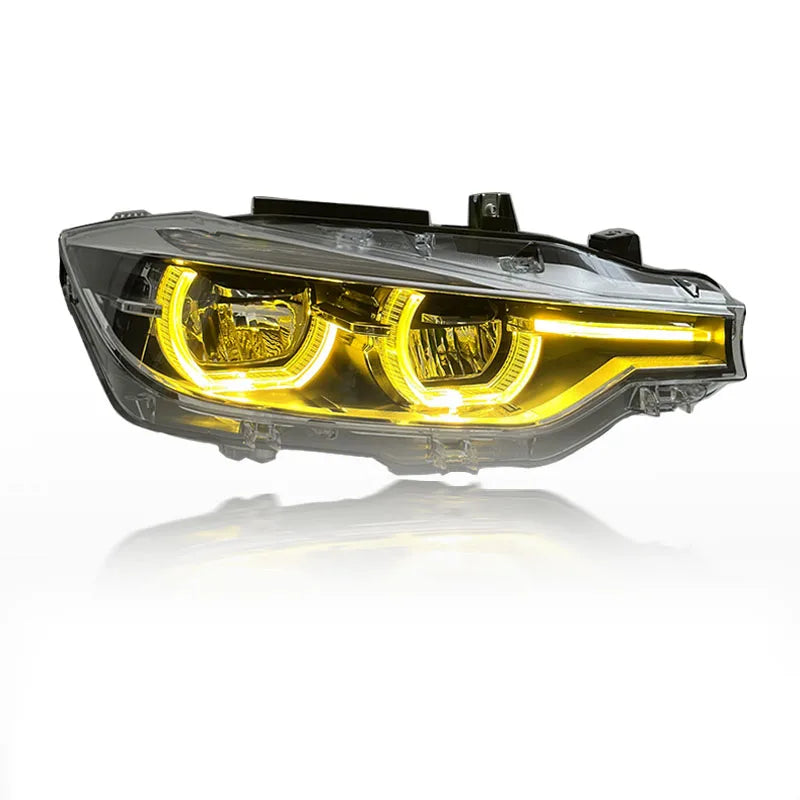 SJC V2 Ikon LED Headlights for BMW 3 Series F30 and F35 (2013–2018) | White &amp; Yellow DRL