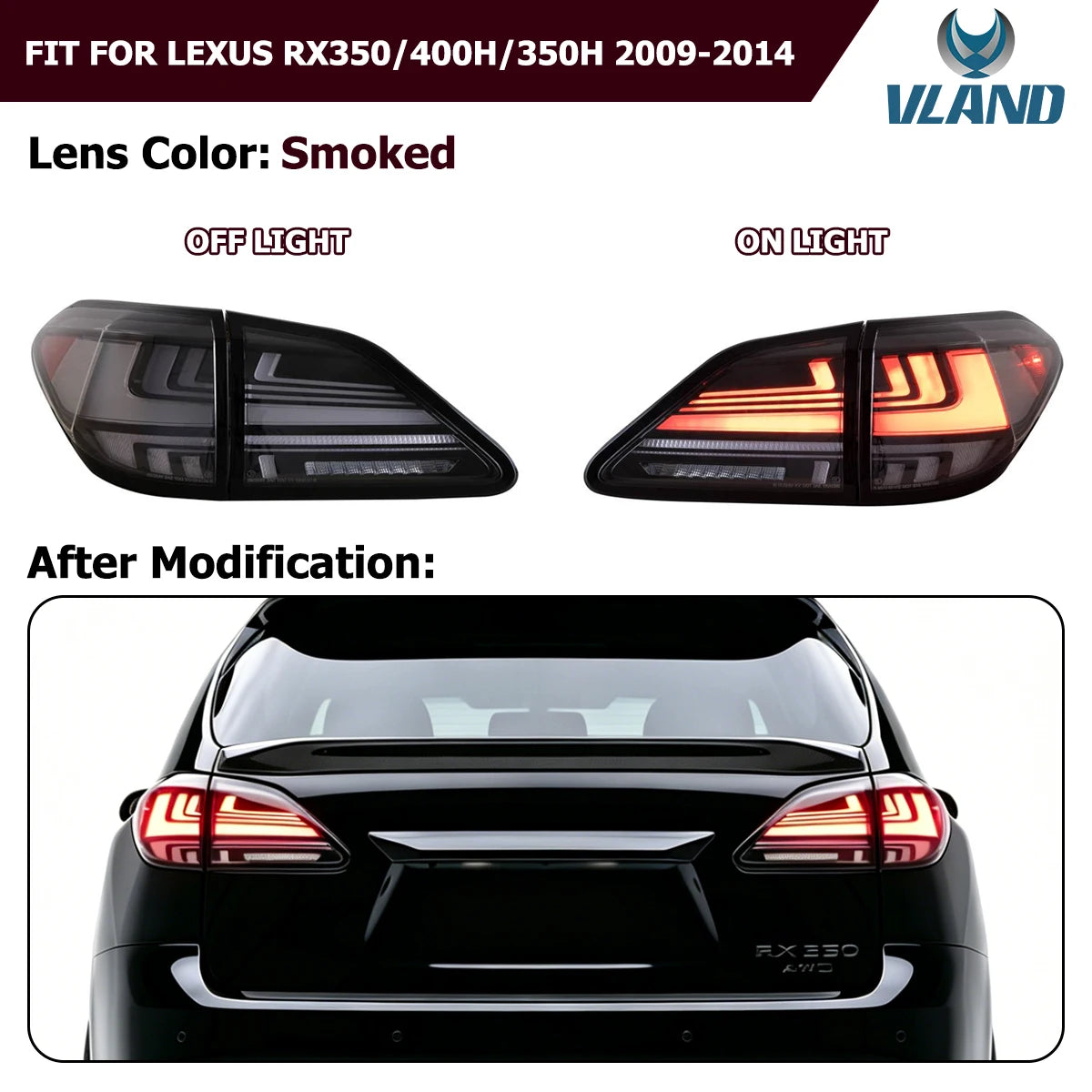 LED-achterlichten voor Lexus RX350 / RX400h / RX450h (2009–2014) – sequentiële richtingaanwijzer