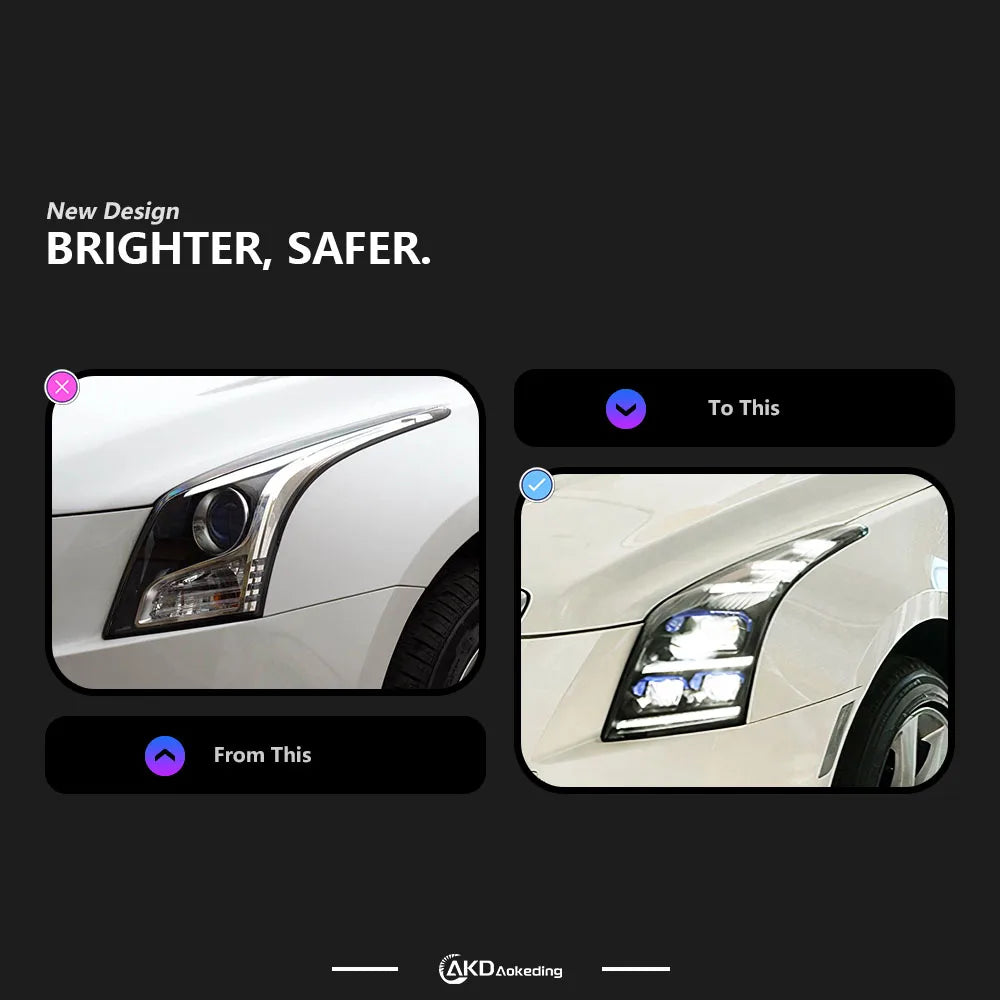 AKD LED Headlights for Cadillac ATS (2014-2017) – Dynamic Signal DRL Upgrade