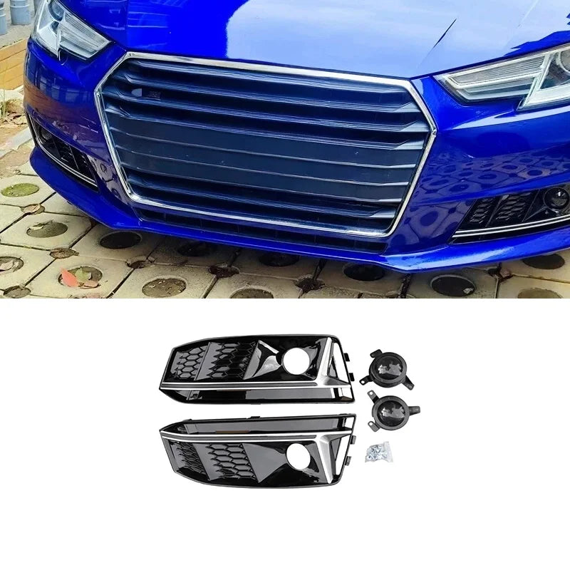 S4 Style Front Fog Light Grille with ACC for Audi A4L (2017-2019)