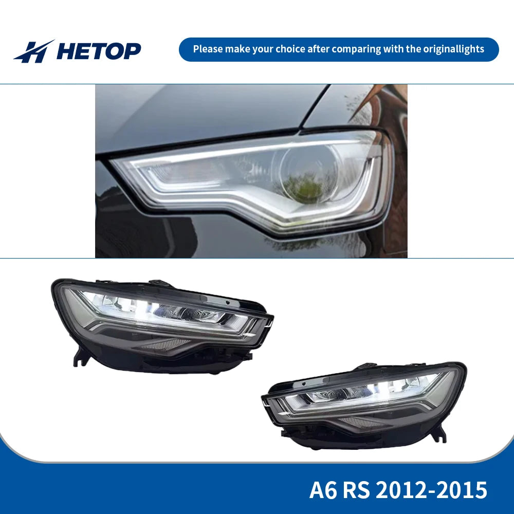 HETOP LED Matrix Headlights for Audi A6 (2012–2015) – Plug &amp; Play Upgrade with DRL &amp; Angel Eye