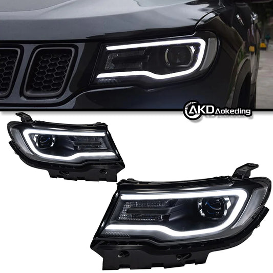 LED Projector Headlights for Jeep Compass 2017-2022 – Dynamic Turn Signals & DRL