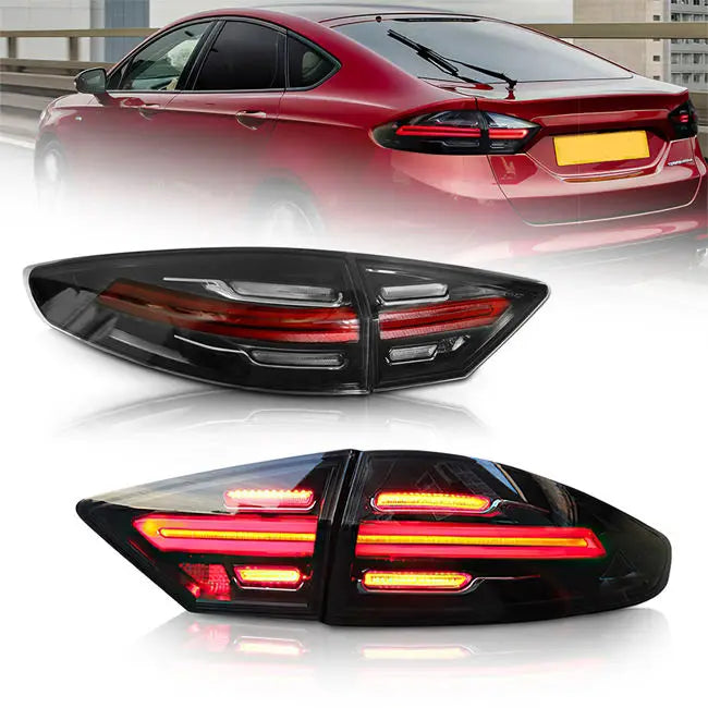 LED Tail Lights for Ford Fusion & Mondeo 2013-2016 – Smoked Rear Lamps with Startup Animation