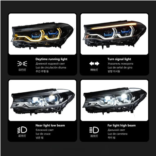 Dual Color Ikon LED Headlights for BMW 5 Series G30 (2018–2020)