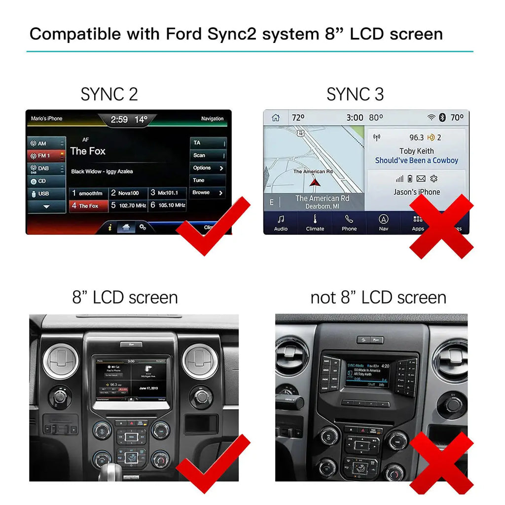 Wireless CarPlay & Android Auto Adapter for Ford Sync 2 – Bluetooth Upgrade Module