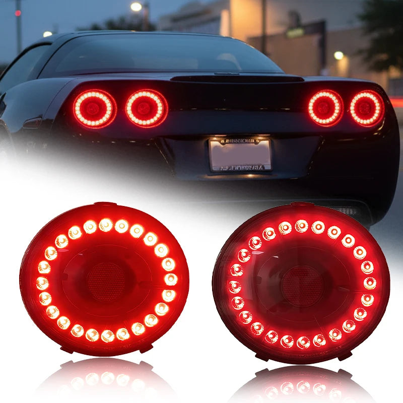 YU GUANG for Chevrolet Corvette C6 Tail Light Clear 2007-2013 Taillamp Upgrade Tail Lamp Back Stop Rear Light Lamp LED Indictor