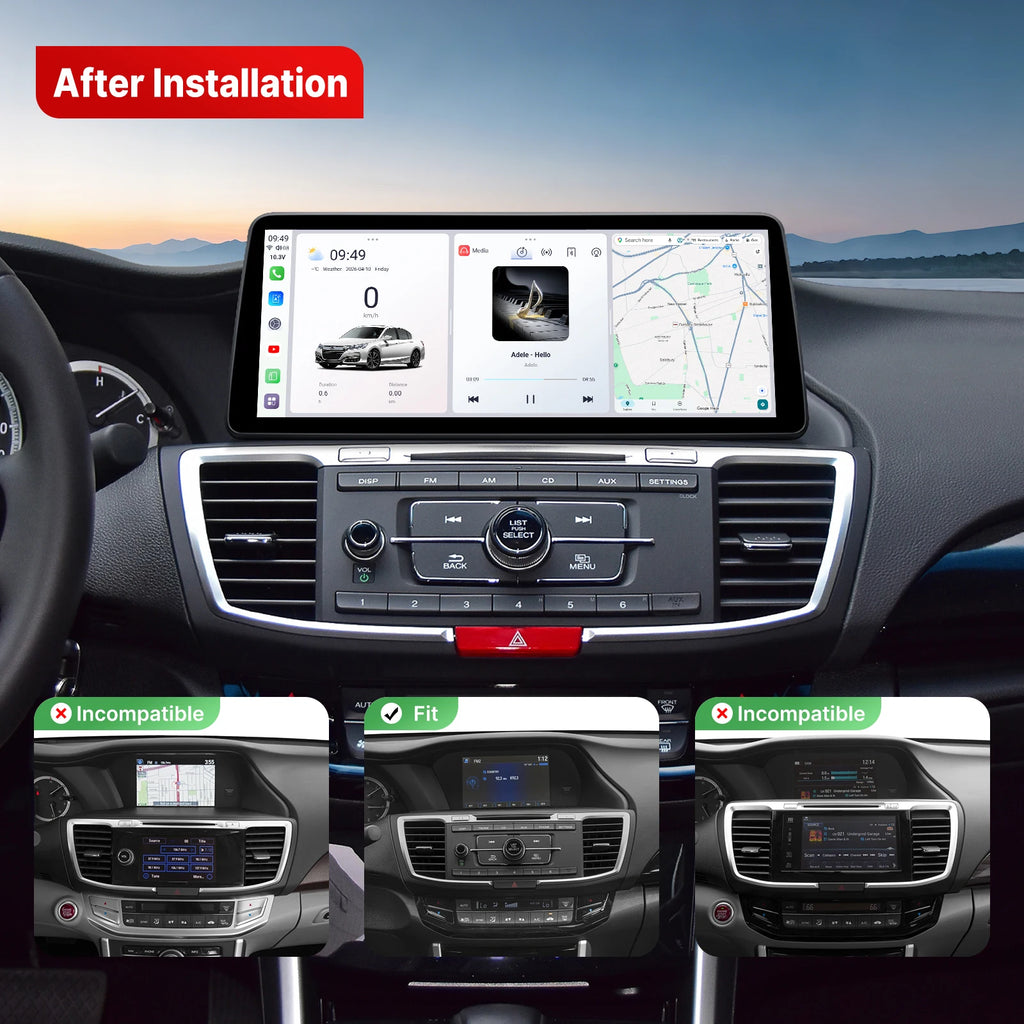Youducar 12.3" Android Car Stereo for Honda Accord 9th Gen 2013-2017 – Wireless CarPlay, Android Auto & GPS Navigation